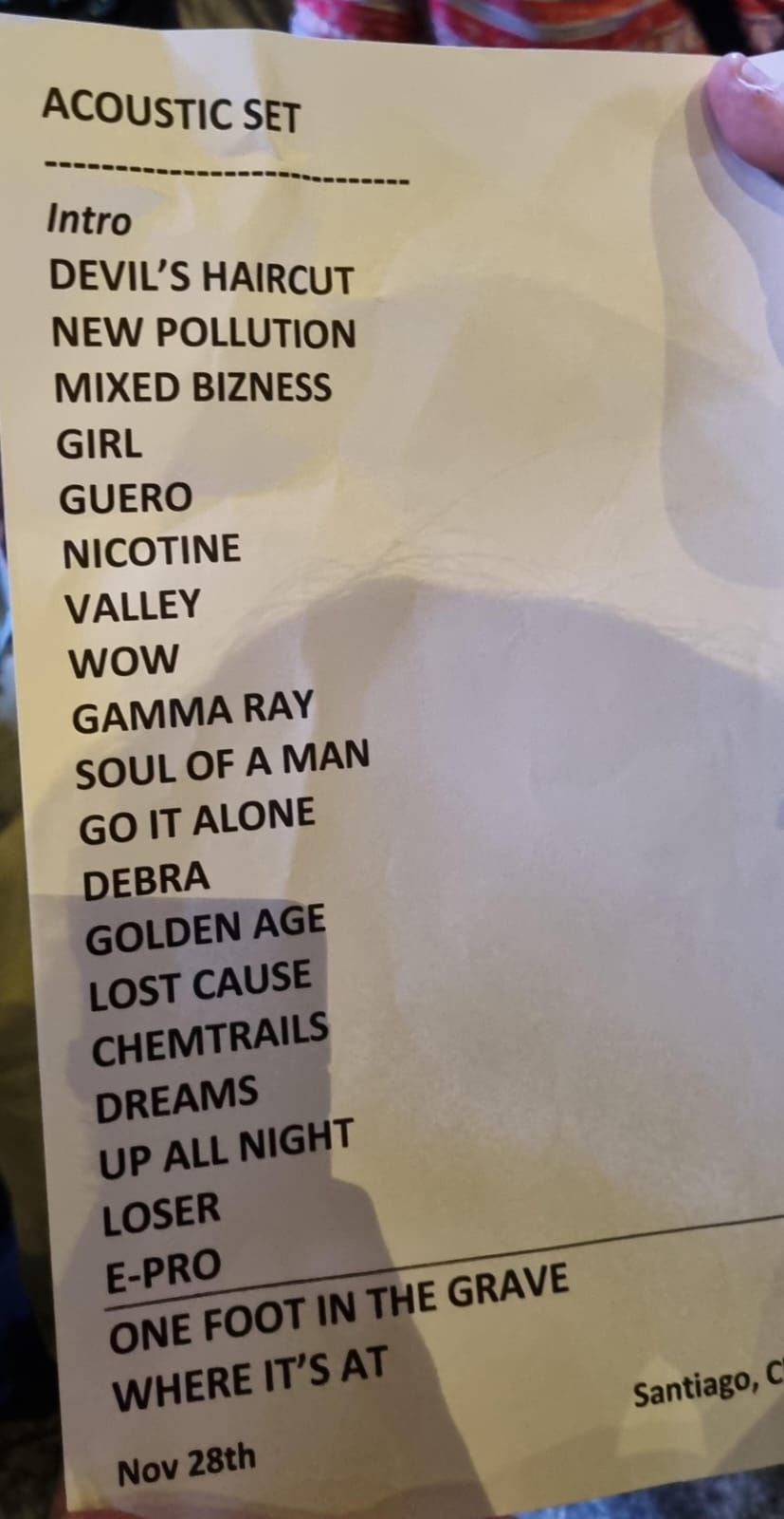 El setlist de Beck en Chile 2023