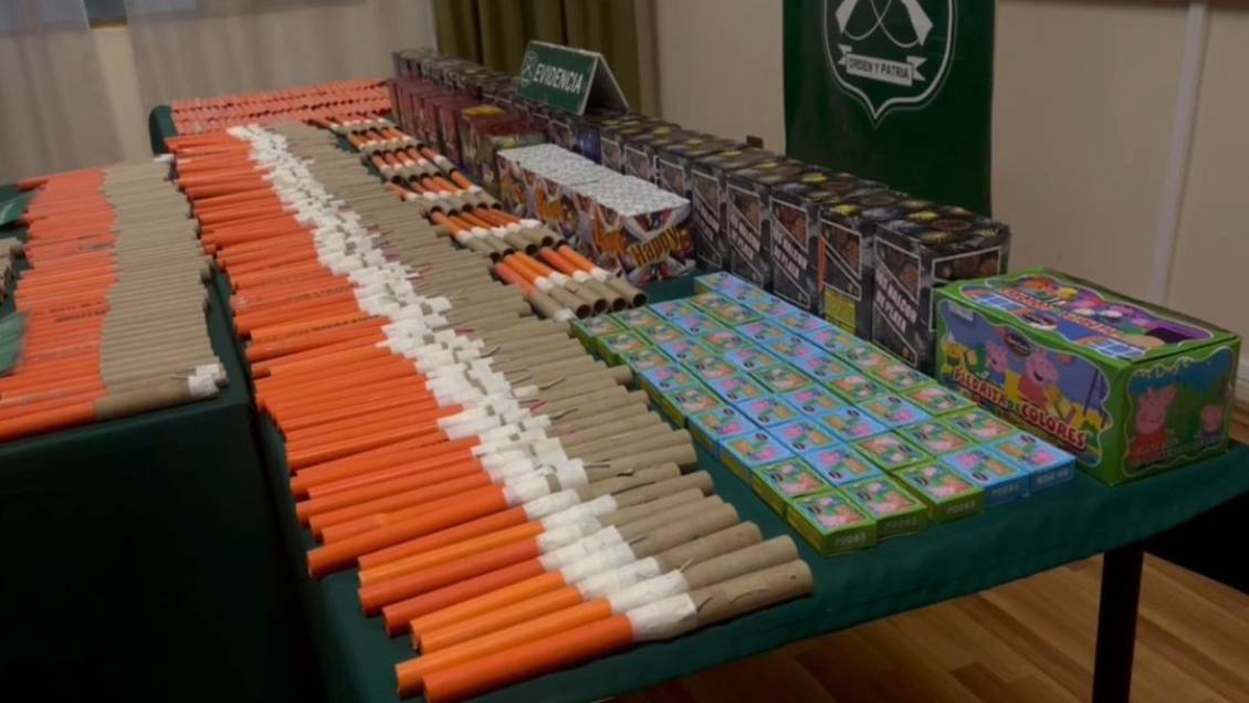 Dos detenidos por posesión de gran cantidad de fuegos artificiales en Temuco