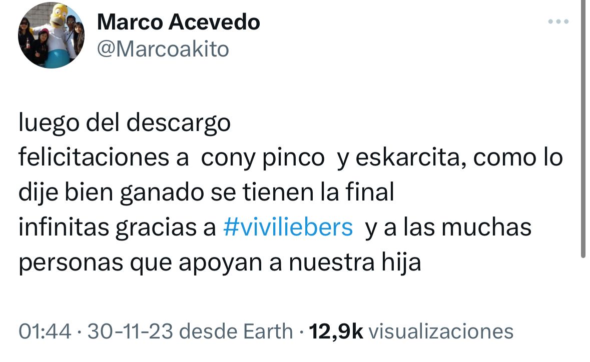 Papá de Vivi felicitó a las tres finalistas de Gran Hermano