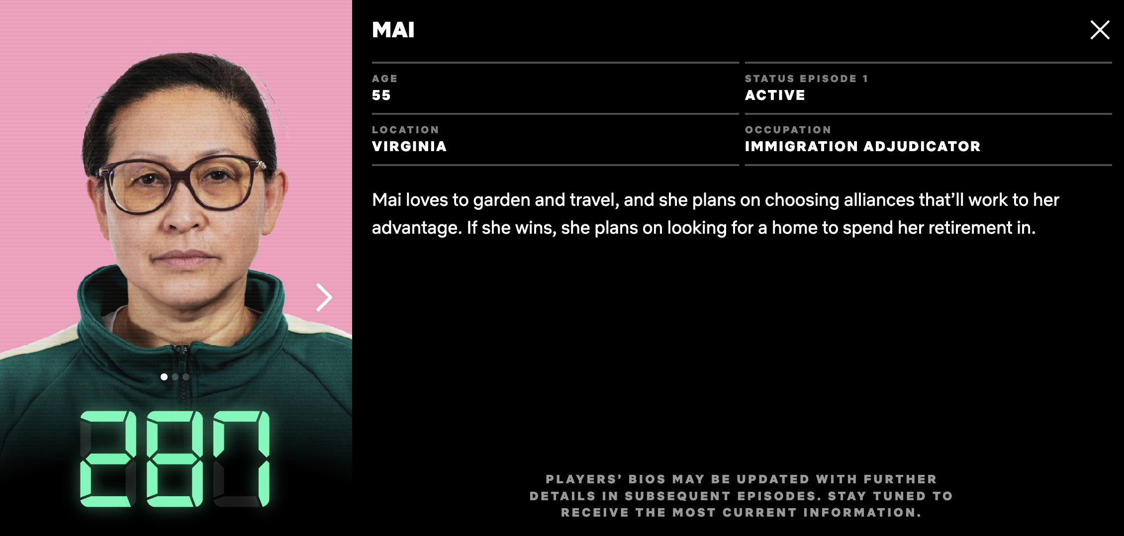 Mai ganó El juego del calamar