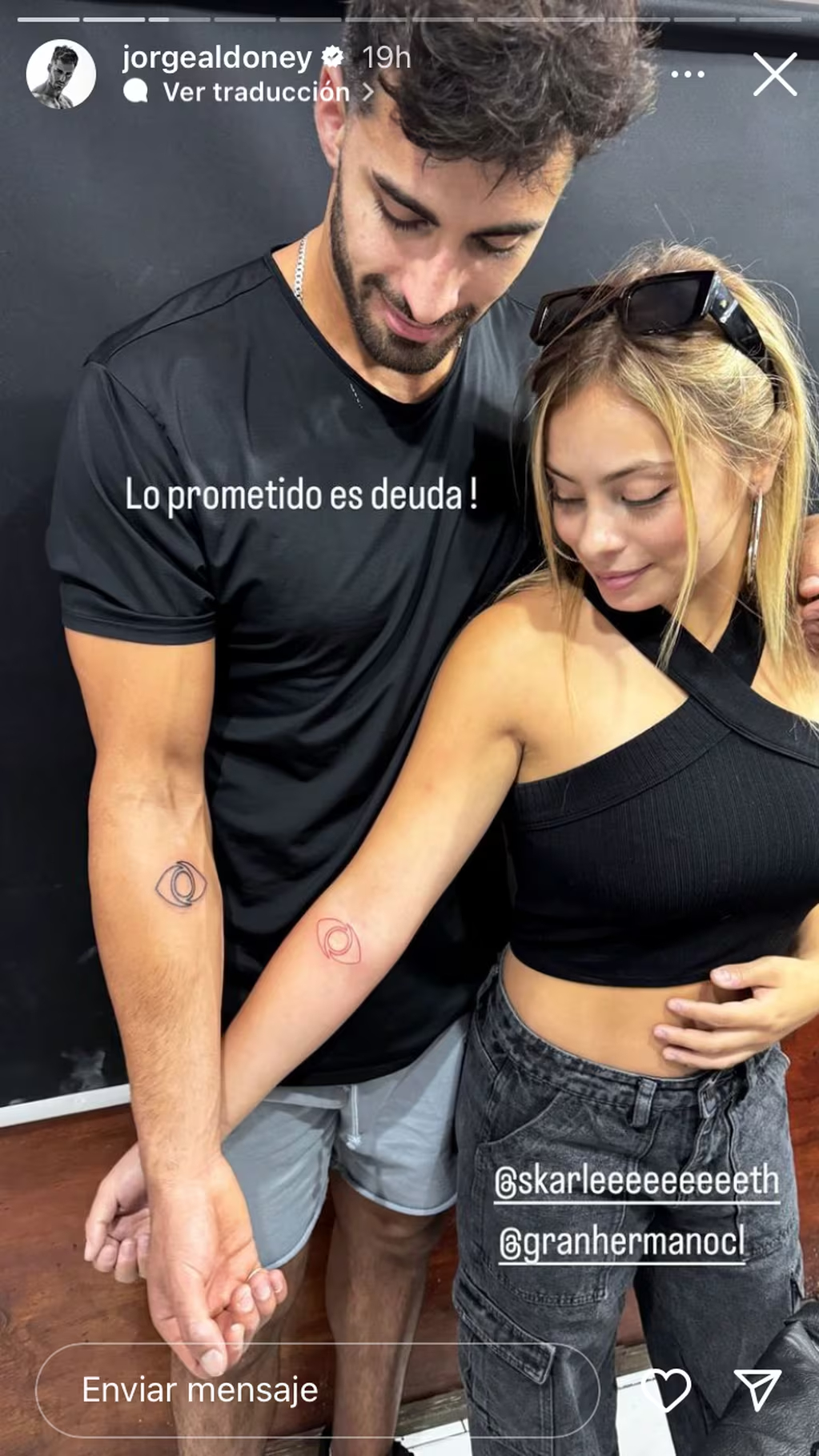 Jorge y Skar se tatuaron el ojo de Gran Hermano