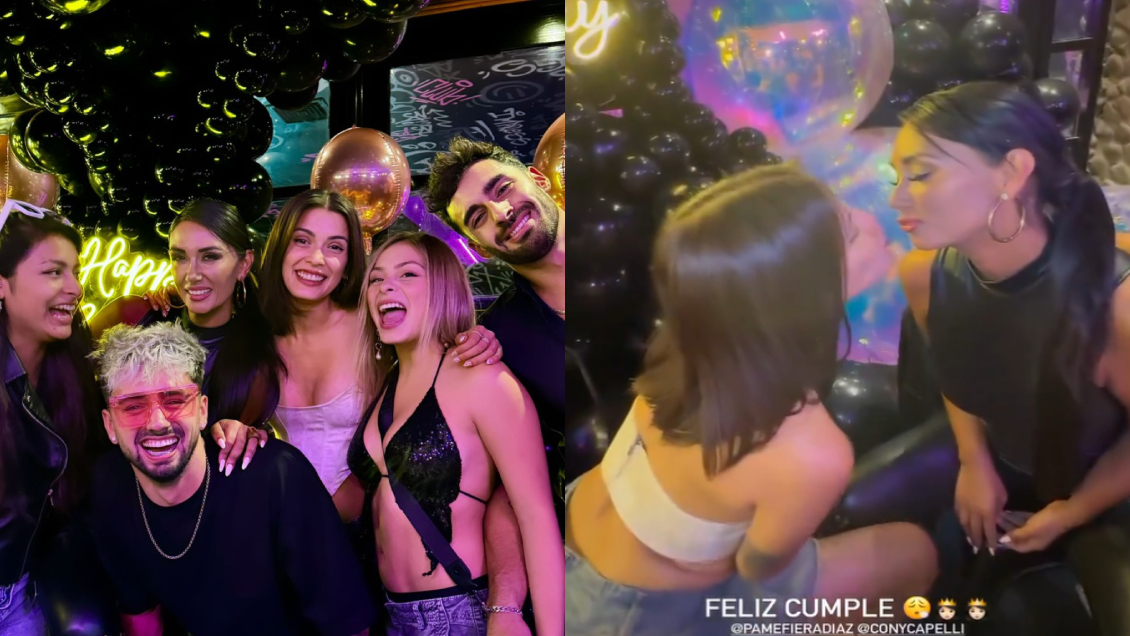 Cony Capelli celebró su cumpleaños con beso a Pamela Díaz