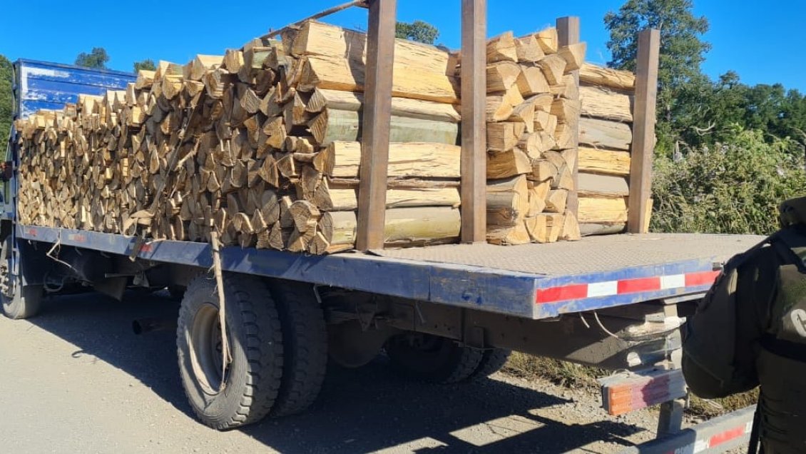 Carabineros recuperó camión con madera robada en Lautaro