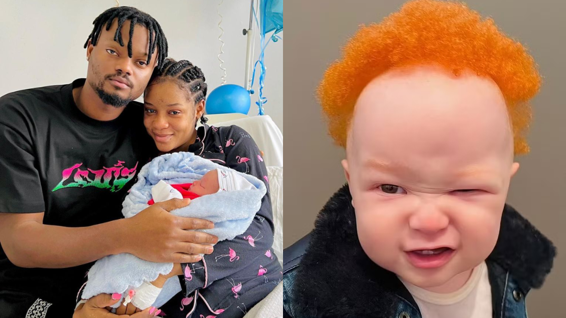 Mujer negra dio a luz a un bebé albino y pelirrojo: Ahora son éxito en la redes