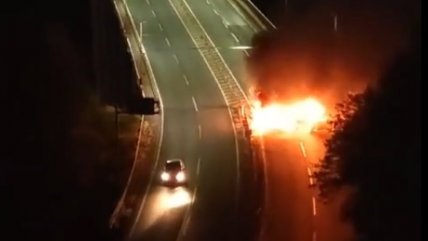   Furgón fue incendiado en ruta de acceso al Viaducto del Malleco 