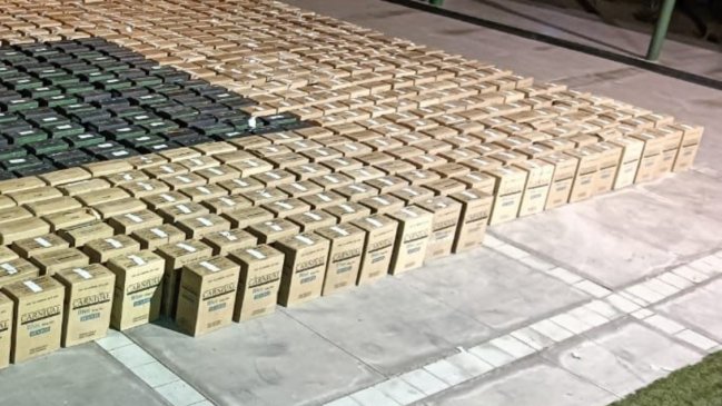 Incautan más de 830.000 cigarrillos de contrabando que iban a ingresar a Chile a través de la frontera