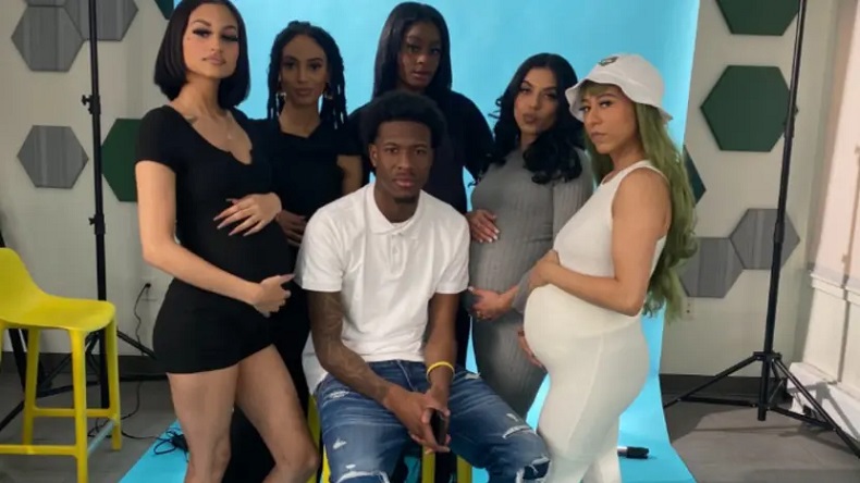 Youtuber embarazó a cinco mujeres al mismo tiempo y les organizó un baby shower en conjunto