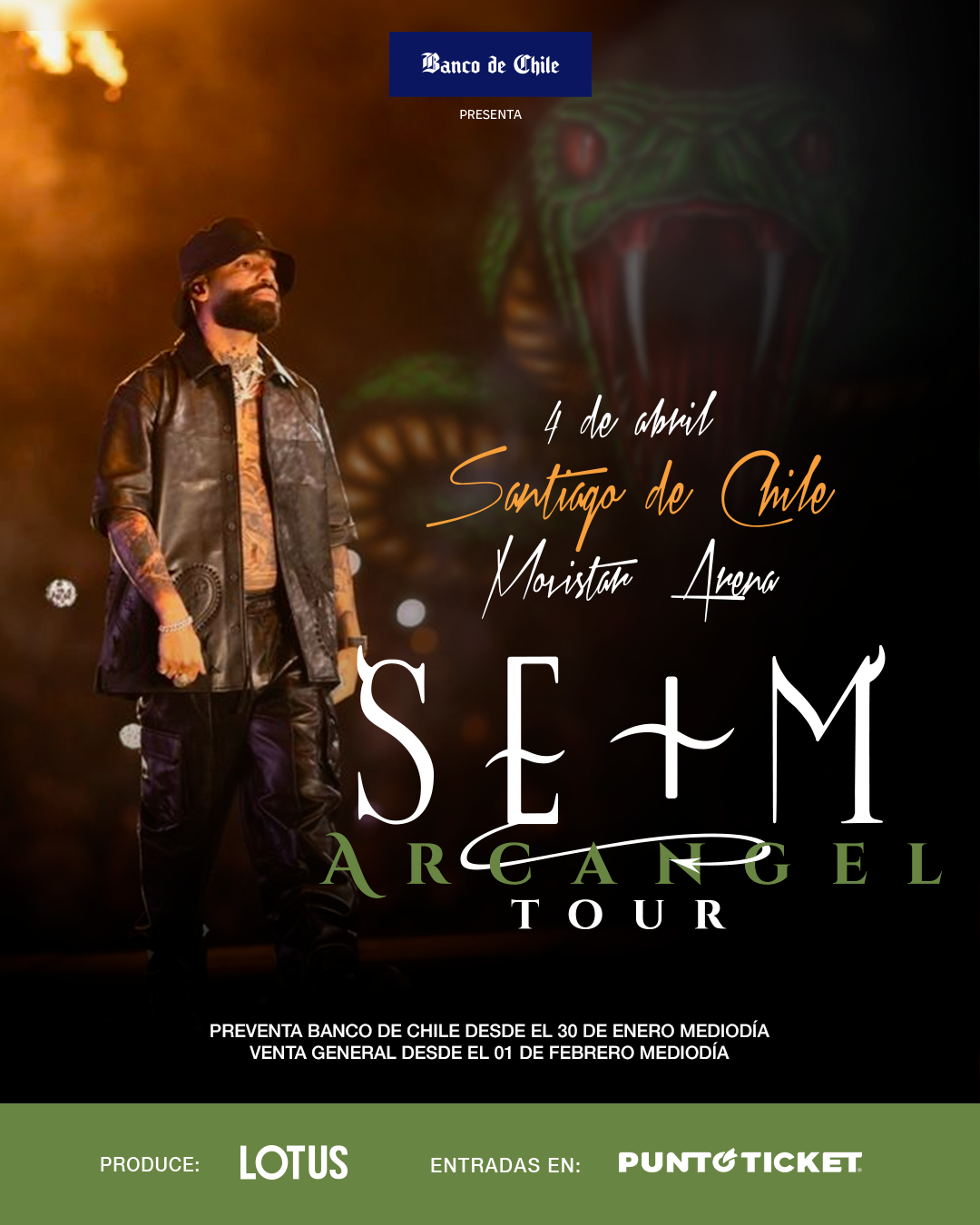 Arcángel Movistar Arena 2024 Arcángel en Chile 2024