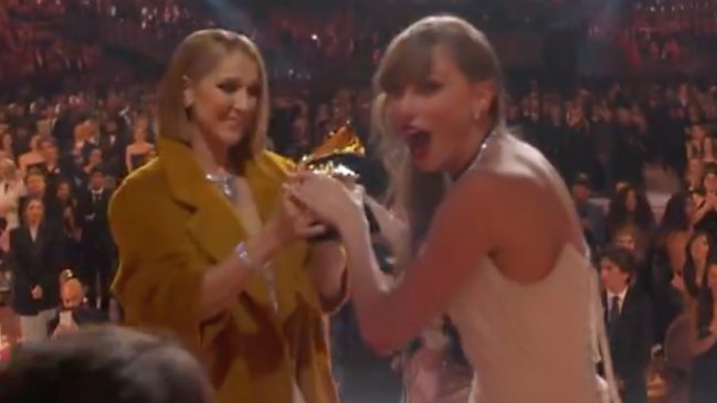 ¿No saludó? Critican actitud de Taylor Swift con Celine Dion en los Grammy