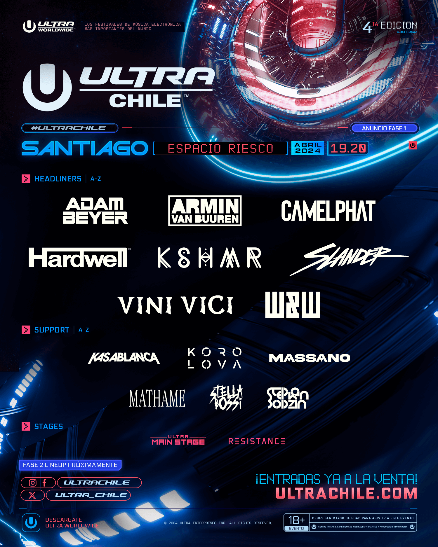 Line up de Ultra Chile