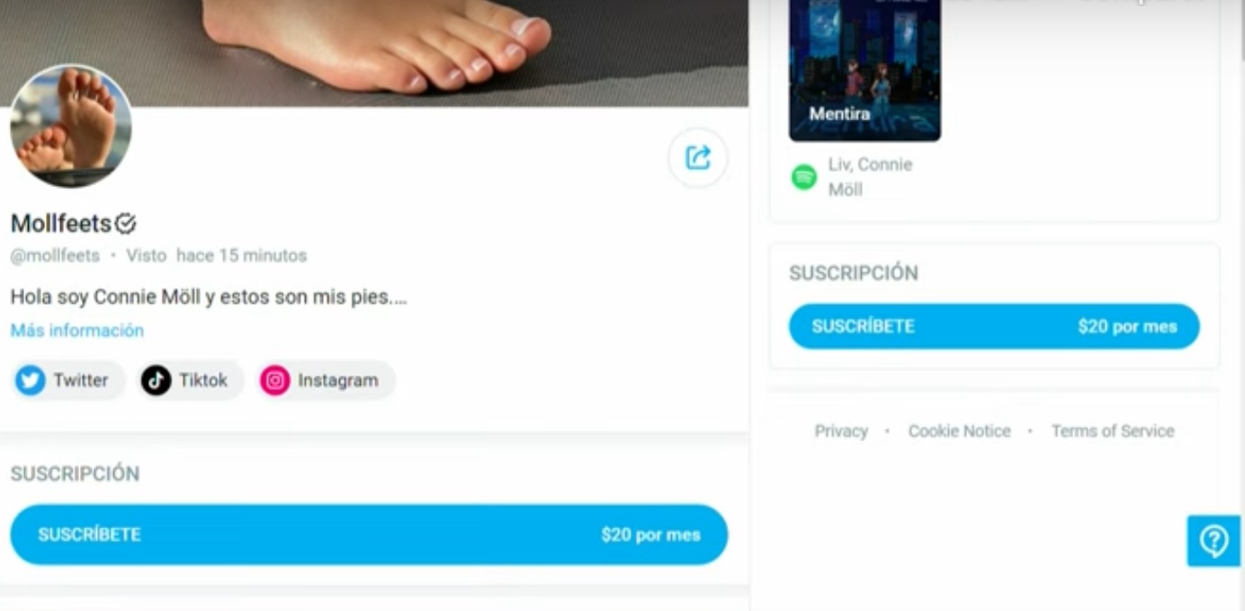 Connie Möll gana millones al mes mediante OnlyFans: Vende fotos de sus pies