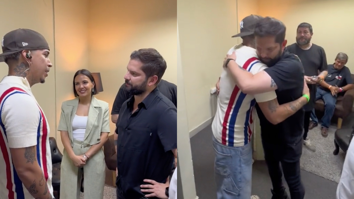 El amistoso encuentro de Young Cister y el Presidente Boric en bambalinas