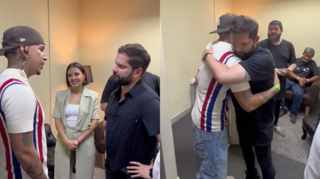 El amistoso encuentro de Young Cister y el Presidente Boric en bambalinas