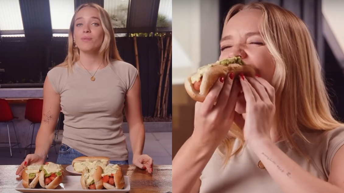 Estadounidense sacó aplausos cocinando completos chilenos