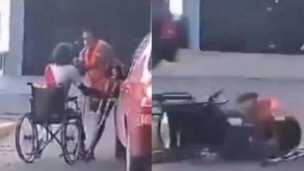 Viralizan pelea de hombre en silla de ruedas y otro en muletas