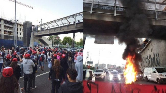 Demanda por soluciones habitacionales cortó el tránsito en Vespucio Sur