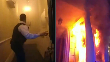   Graban rescate de vecinos atrapados en edificio envuelto en llamas en Londres 