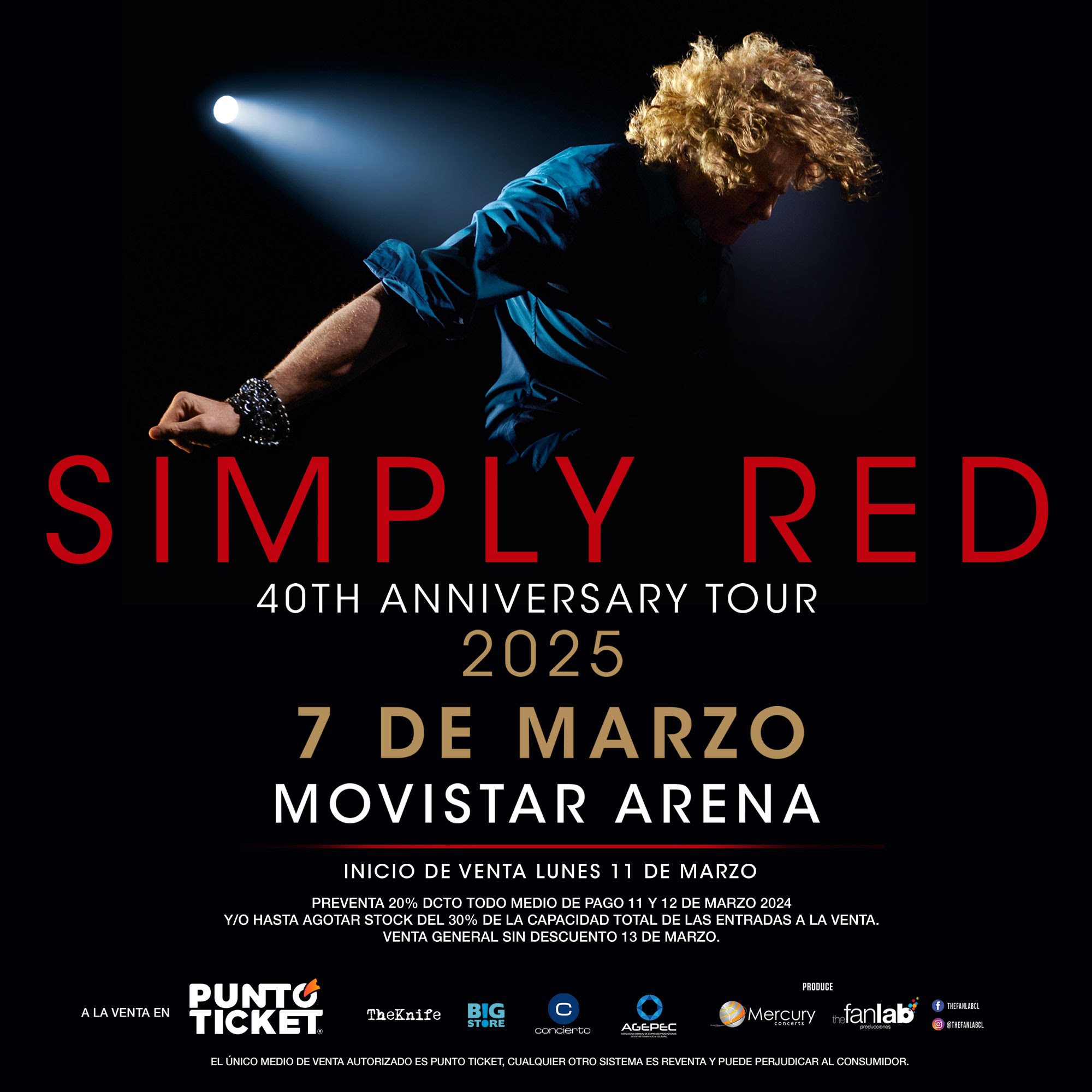 el poster del concierto de simply red en chile para 2025