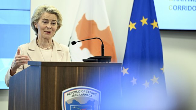 Von der Leyen: Corredor marítimo de ayuda a Gaza comenzará este fin de semana