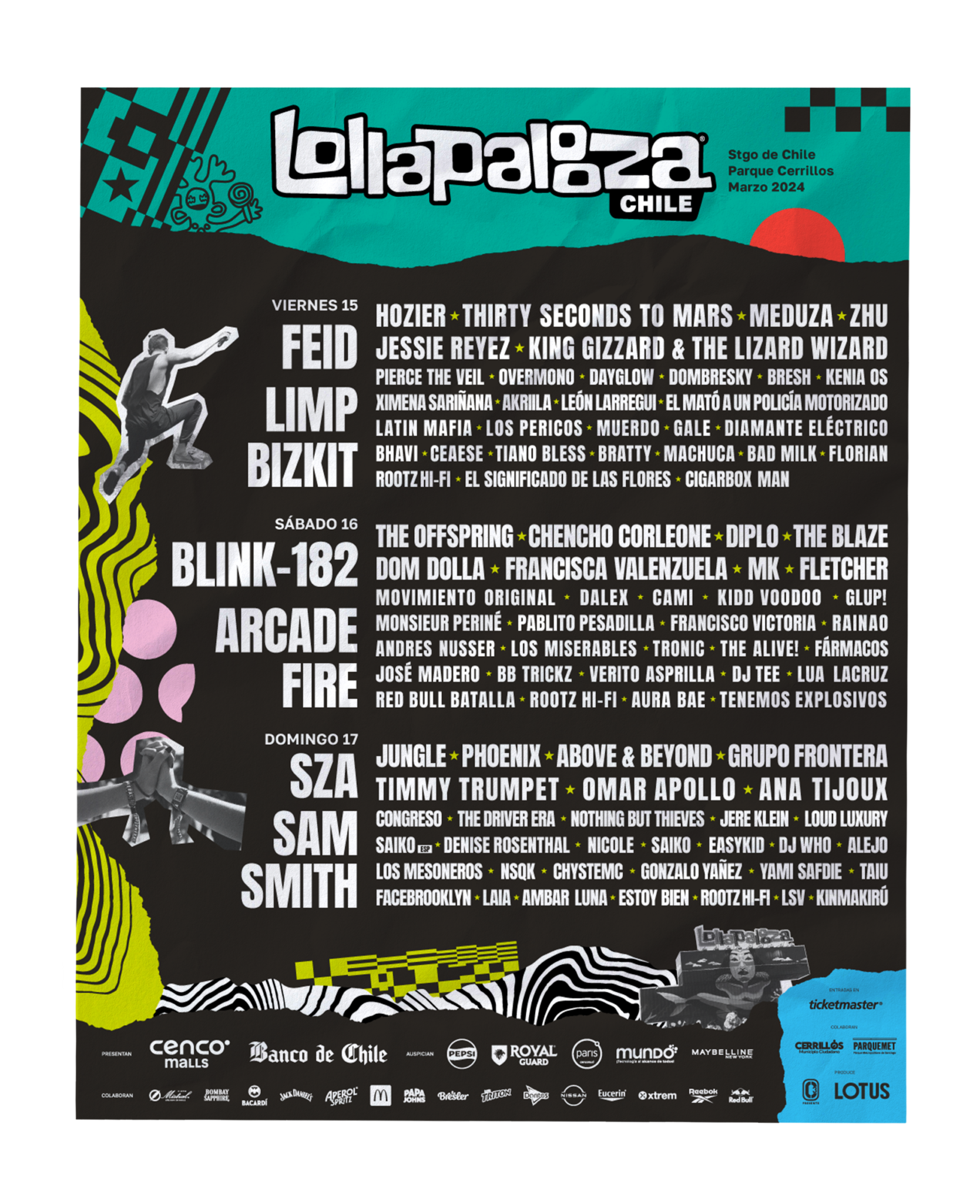 el cartel de lollapalooza chile 2024