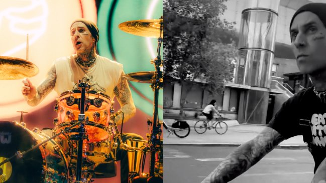 Travis Barker salió a pasear por Santiago tras show con Blink-182