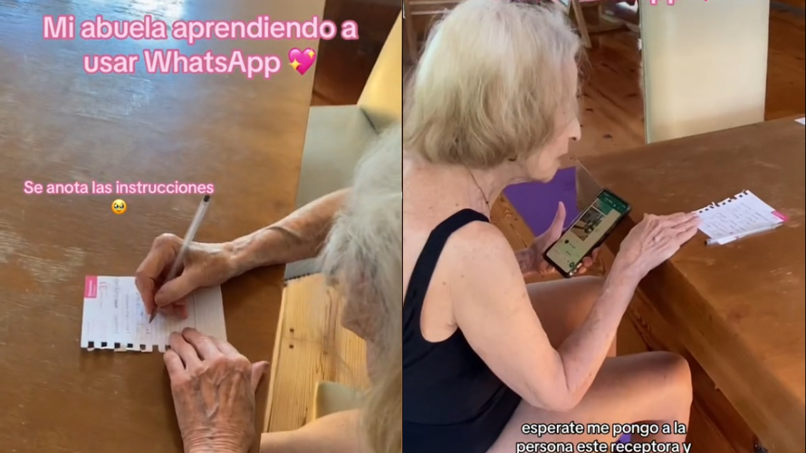 Joven se viraliza al enseñarle a su abuela de 92 años a usar el celular