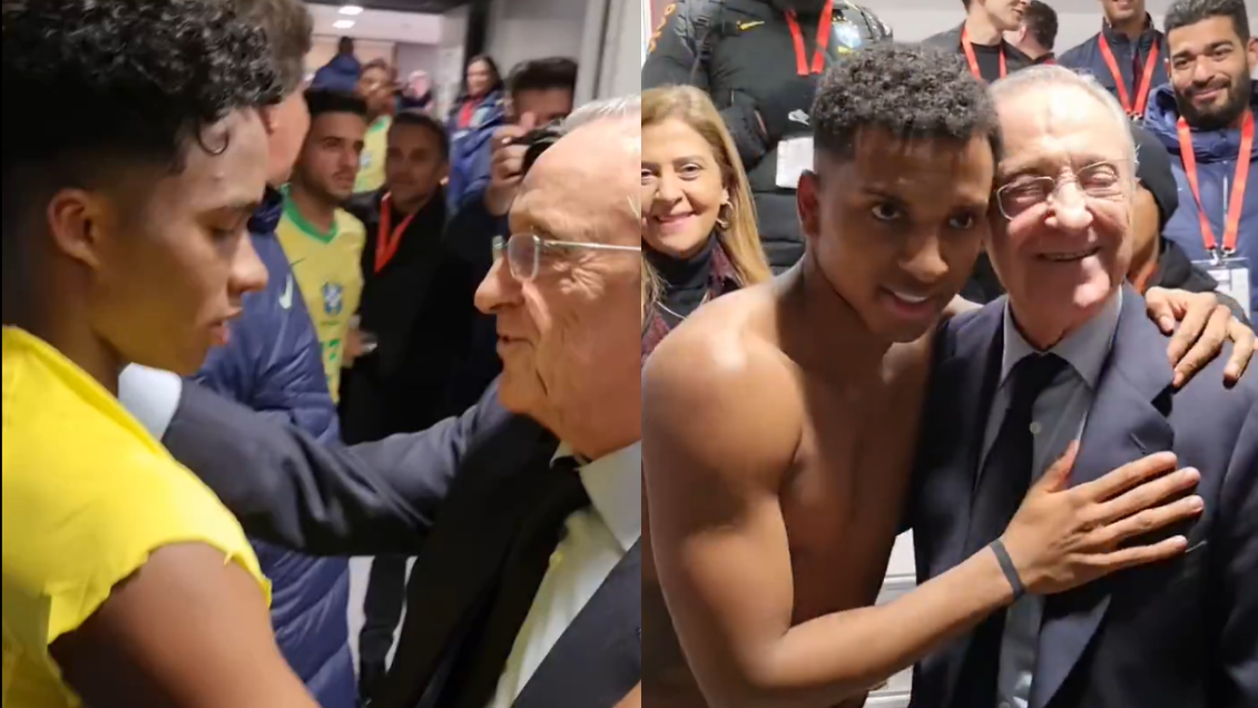 Florentino Pérez visitó a Endrick, Vinicius y Rodrygo tras el amistoso de Brasil en Madrid