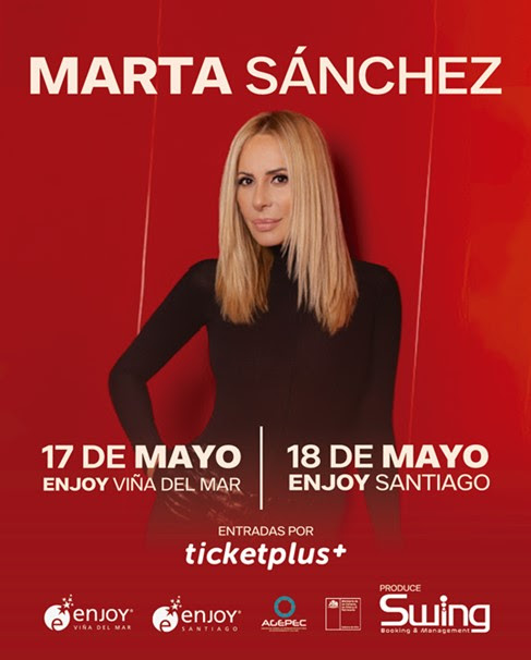 el afiche de los conciertos de marta sanchez en chile