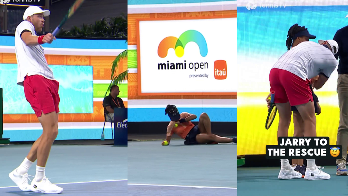 Jarry golpeó accidentalmente a una pasapelota antes del duelo con Medvedev en Miami