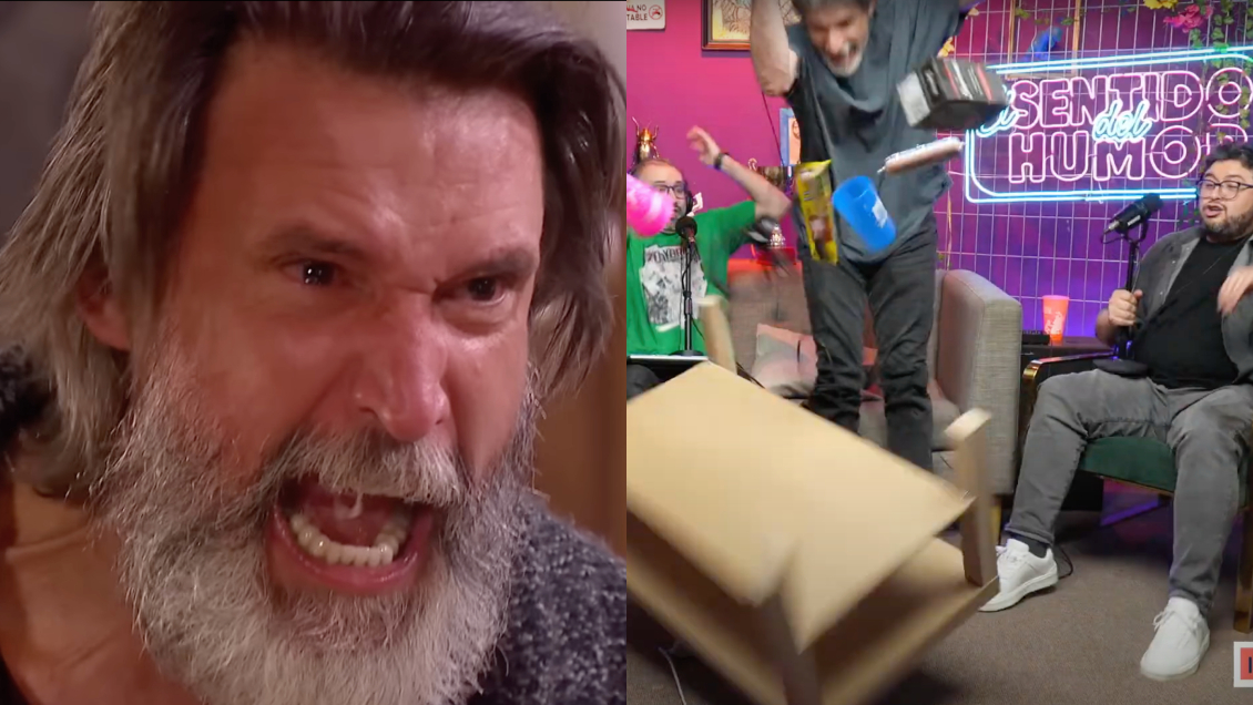 Pancho Melo recrea icónica escena: destruyó set de un programa