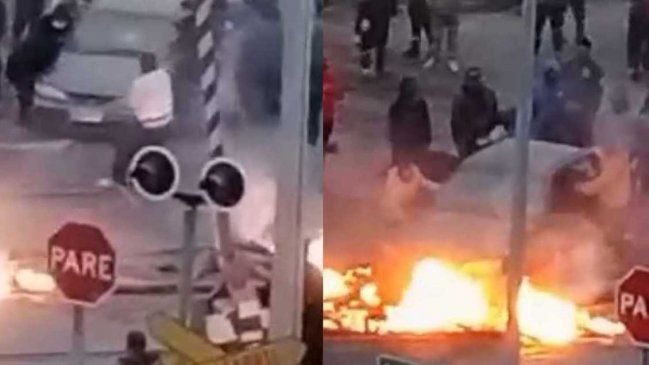 Quema de auto sobre línea férrea marcó las protestas de pescadores del Biobío