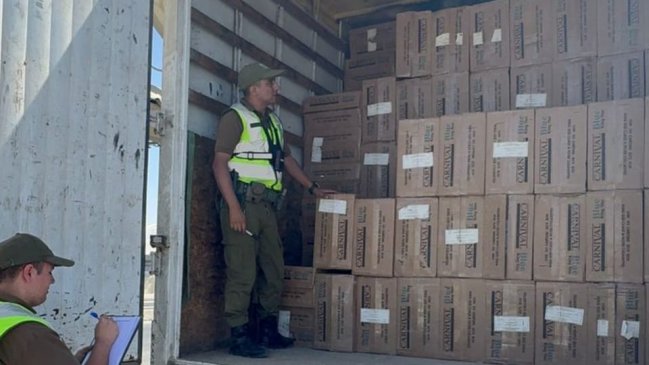 Antofagasta: Carabineros incautó 600 millones en cigarrillos de contrabando