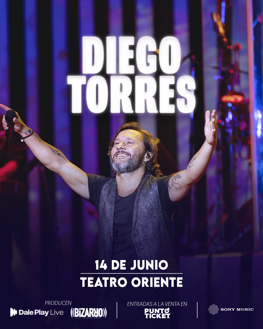 diego torres chile 2024 afiche del conciertos de diego torres en el teatro oriente