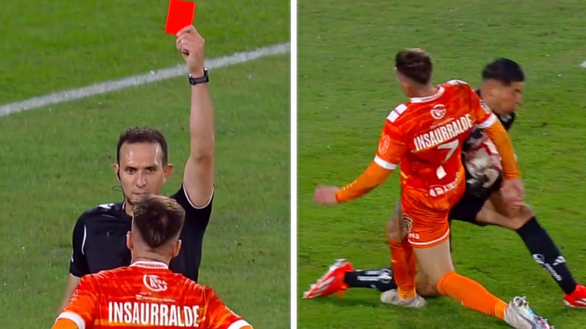   [VIDEO] La expulsión de Cristian Insaurralde tras disputar un balón con Brayan Cortés 