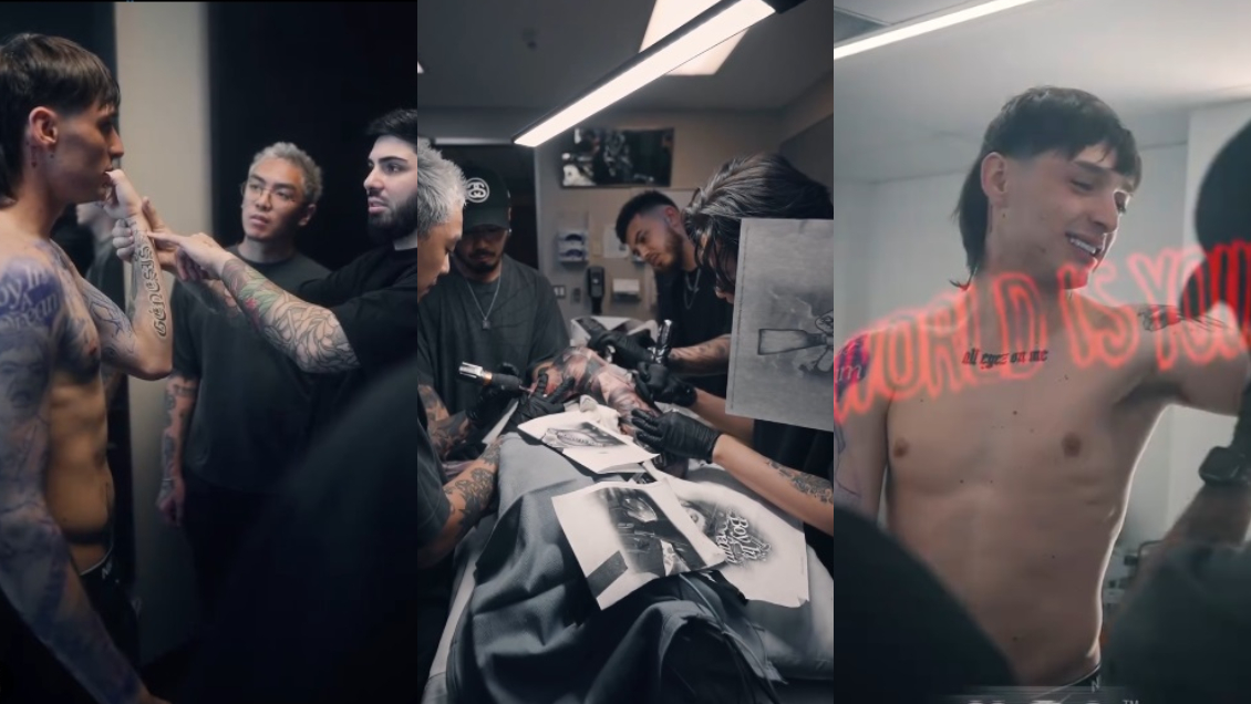 Peso Pluma se tatuó usando anestesia general: Redes lo trolearon