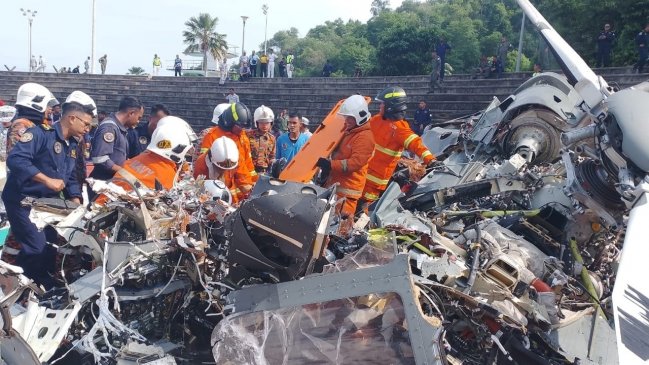  Choque entre helicópteros de la Marina de Malasia dejó 10 fallecidos  