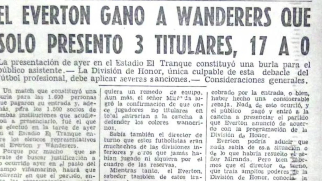 A 74 años de la mayor goleada que registra el fútbol chileno