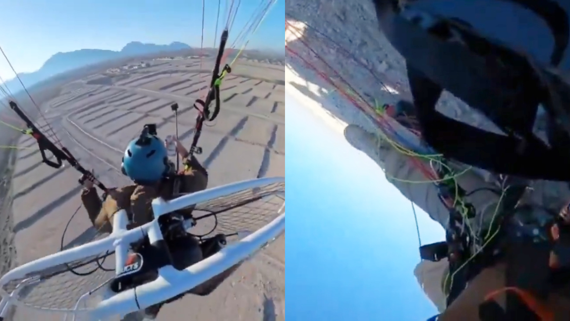 Youtuber sobrevivió tras caer más de 25 metros en paramotor: Accidente quedó grabado