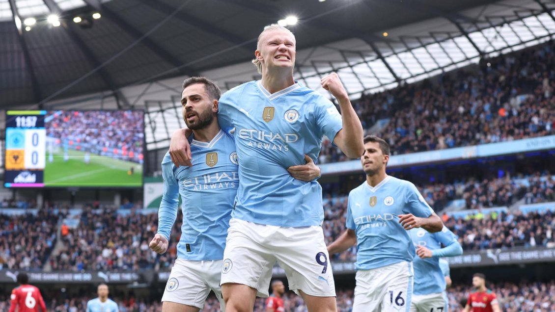 Manchester City goleó a Wolverhampton y sigue firme en la lucha por la Premier League