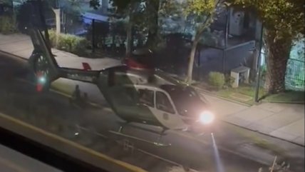 Helicóptero auxilió a carabineros accidentados en plena avenida Los Leones