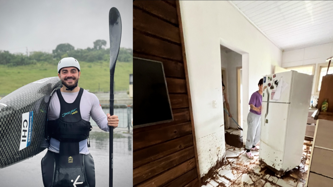 Chileno Andraz Echeverría tuvo que pasar mega inundación en Brasil arriba de su kayak