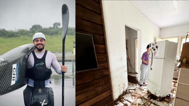 Chileno Andraz Echeverría tuvo que pasar mega inundación en Brasil arriba de su kayak