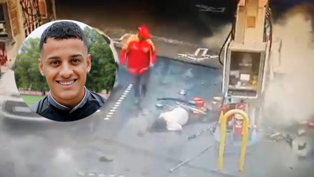 [VIDEO] Las imágenes del choque de jugador de Estudiantes ebrio contra una bencinera