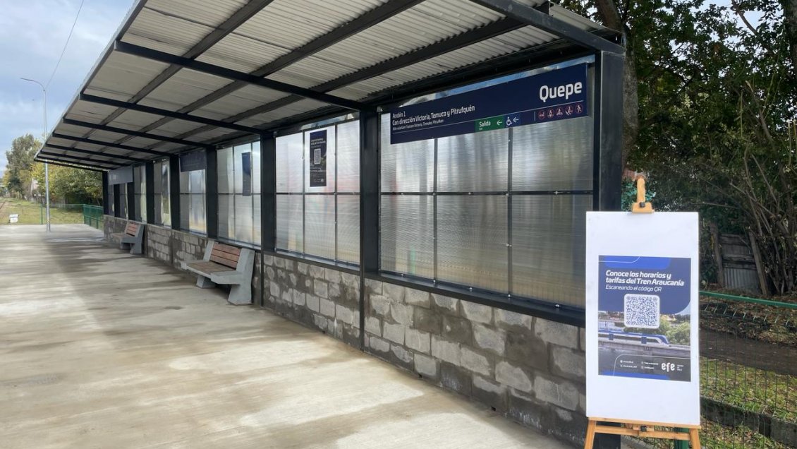 Nuevo recorrido de trenes conectará Quepe con Temuco en 22 minutos