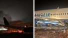 Avión se salió de la pista y terminó envuelto en llamas en aeropuerto de Dakar