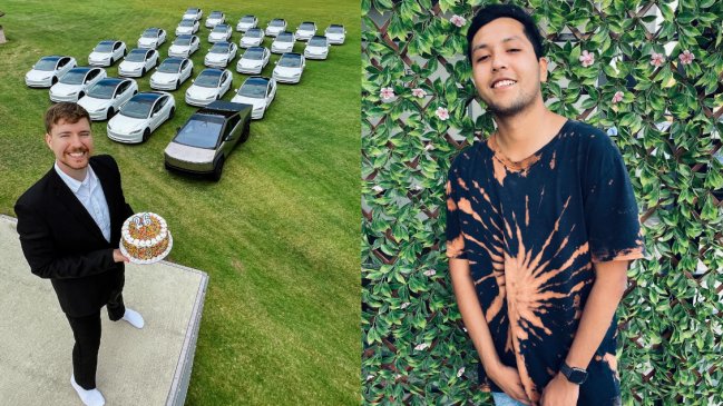 Chileno ganó auto Tesla sorteado por MrBeast: Precio supera los $39 millones
