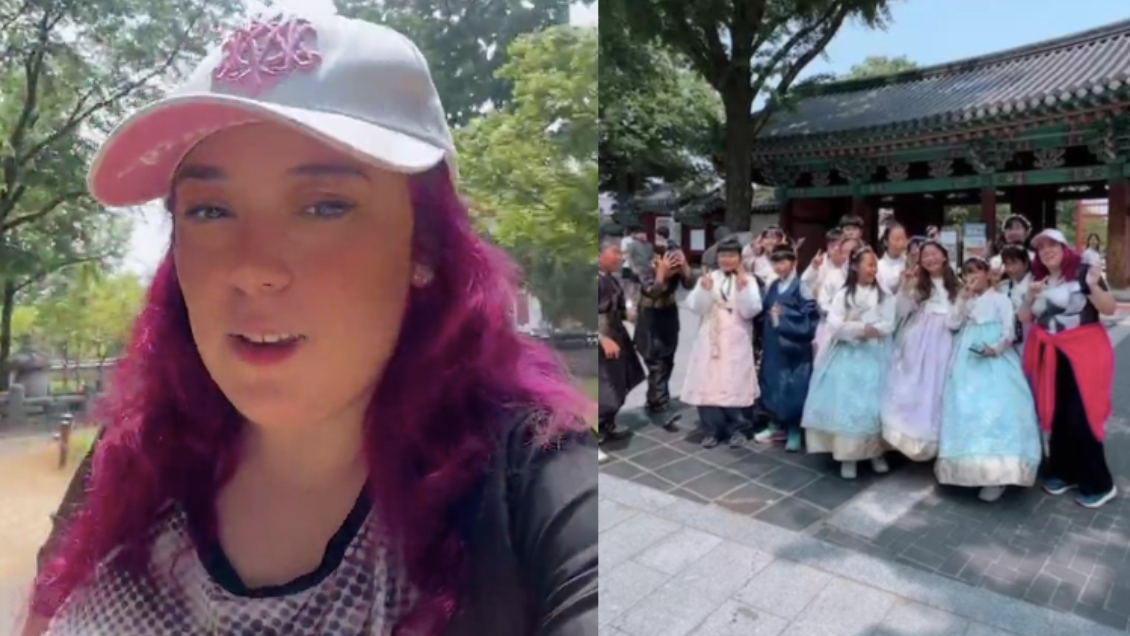 Christell compartió adorable momento al saludar a niños en Corea del Sur