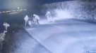 Cámara grabó el violento robo a un motociclista en Paine