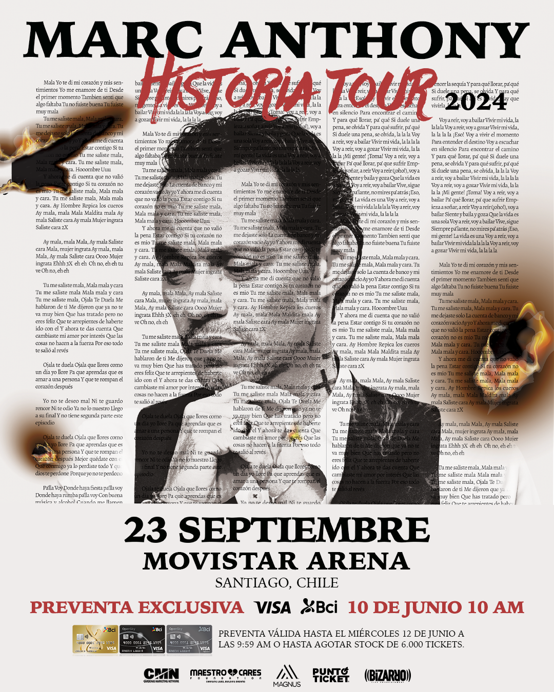 afiche de marc anthony en movistar arena este 2024