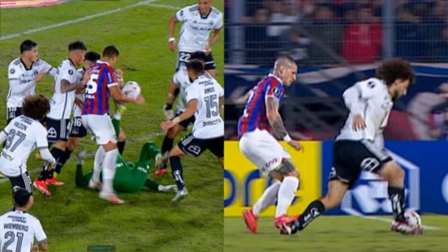 [VIDEO] La revisión del VAR a una mano de Opazo y el planchazo que recibió Falcón